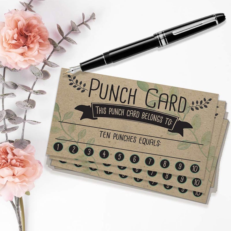 Lone Star Art Punch Cards for Loyalty Rewards â€“ Set of 50 Kraft Vouchers for Small Business, Coffee Shop, Salon, Retail â€“ Blank Gift Reward Stationery for Customer Incentives and Return Promotions (50) - Image 1
